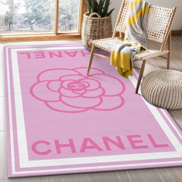 Chanel Pinky Rectangle Rug Fashion Brand Area Carpet Door Mat Home Decor Luxury