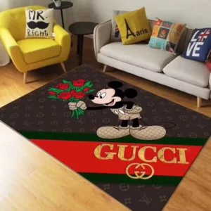 Louis Vuitton Gucci Mickey Rectangle Rug Door Mat Home Decor Area Carpet Luxury Fashion Brand