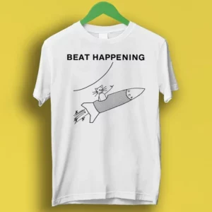 Beat Happening Cat And Rocket Rock Meme Gift Funny Tee