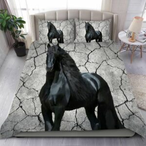 Black Horse Bedding For Horse Lover