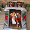 Christmas Horse Quilt Set Horse Family Barn