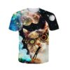 Creative Crazy Galaxy Cat Animal All Over Print Tshirt