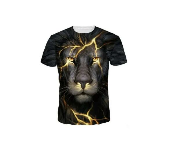 Creative Lightning Lion Animal All Over Print Tshirt