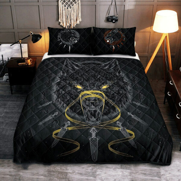 Fennir Viking Quilt Set Black