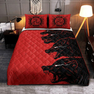 Fennir Viking Quilt Set Red