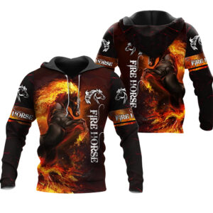 Fire Horse 3D Hoodie For Men And Women
