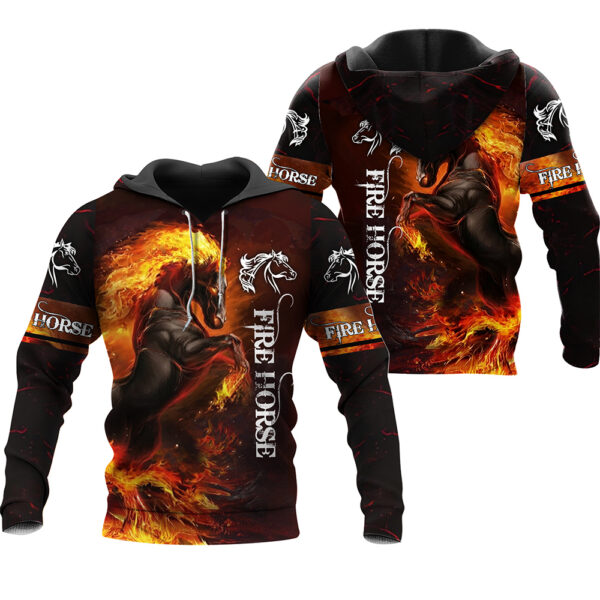 Fire Horse 3D Hoodie For Men And Women