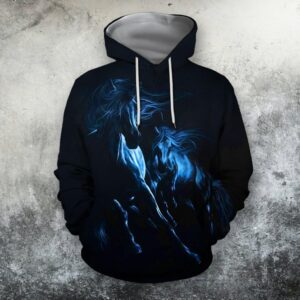 Horse 3D Hoodie For Men And Women Black 3D Hoodie