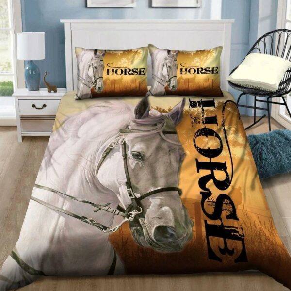 Horse Bedding Set White Horse