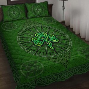 Ireland Celtic Quilt Set Celtic Compass With Shamrock