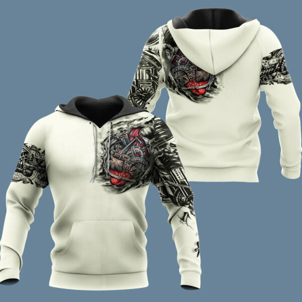 Mechanic 3D Hoodie For Men And Women Mechanic Metal Tattoo