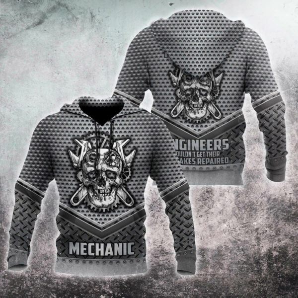 Mechanic Skull 3D Hoodie For Men