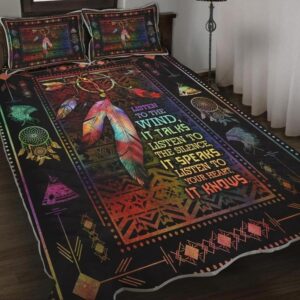 Native American Quilt Set Dreamcatcher Listen To The Wild