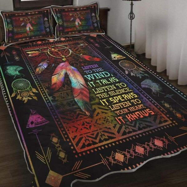Native American Quilt Set Dreamcatcher Listen To The Wild