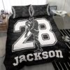 Personalized Baseball Quilt Set Baseball Boy Black Pitcher