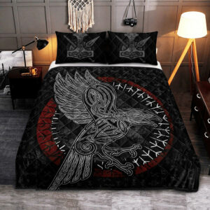 Raven Rune Viking Quilt Set