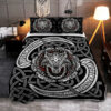 Viking Quilt Set Fenrir Wolf With Norse Pattern