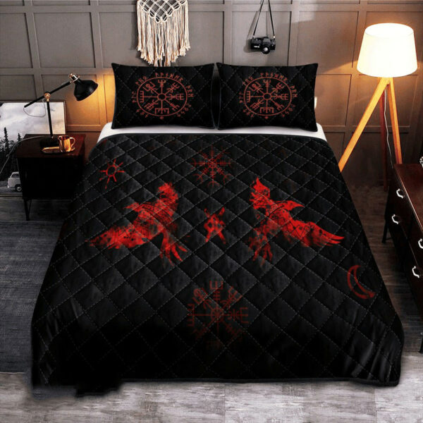 Viking Quilt Set Raven And Rune