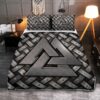 Viking Quilt Set Silver Valknut Symbol