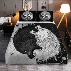 Viking Quilt Set Skoll And Hati Son Of Fenrir